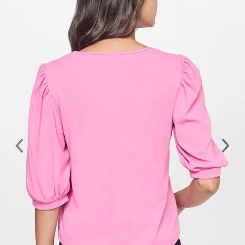 AND Bubblegum Pink Relaxed 3/4 Sleeve Blouse
